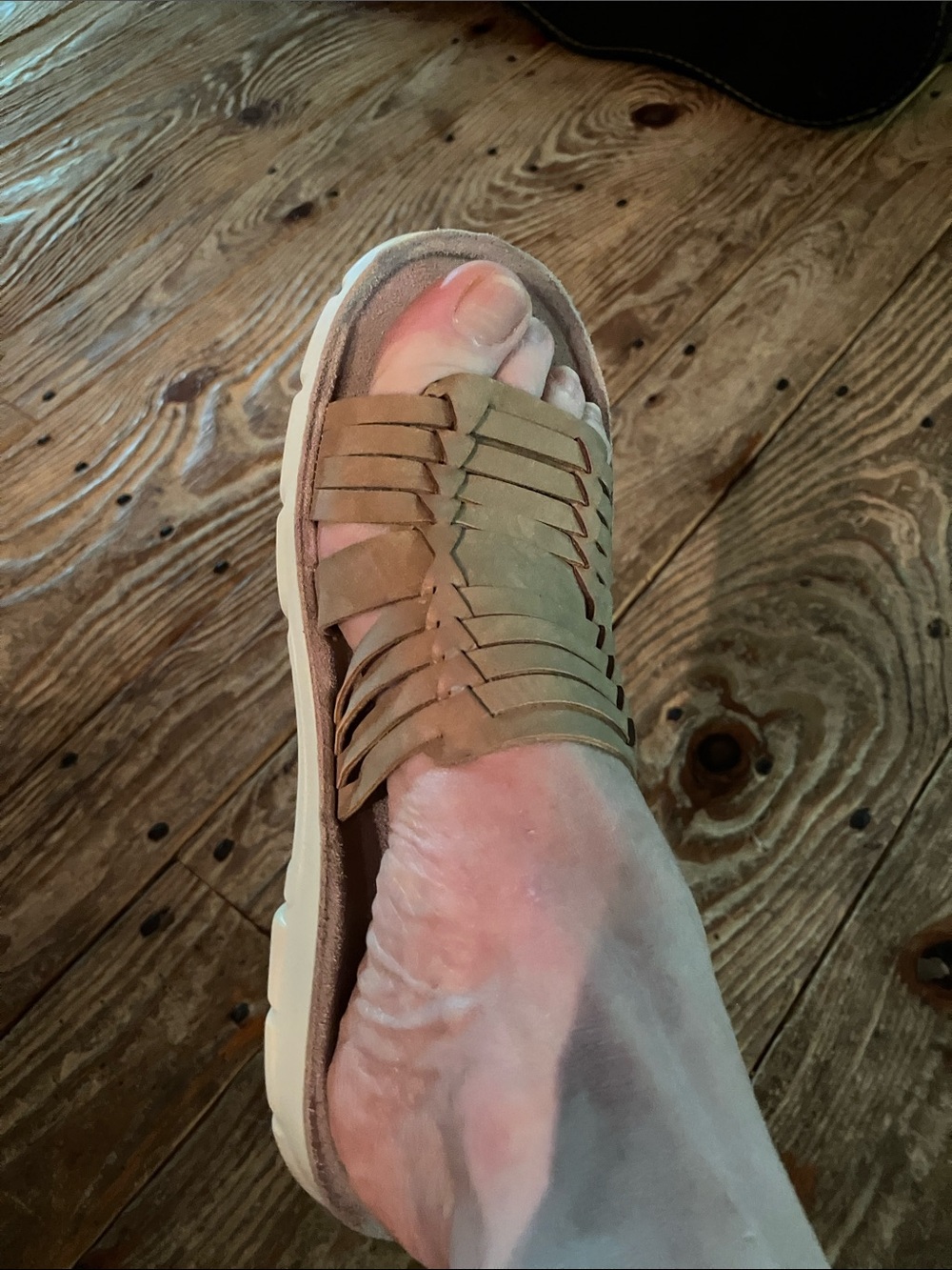 Cliffs by WHITE MOUNTAIN Tan Woven Slide Sandals